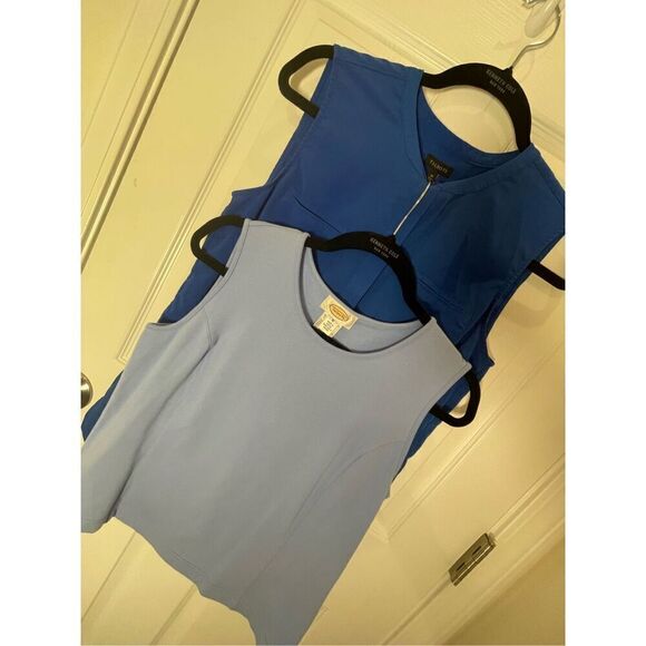 Talbots women’s bundle lot size medium short sleeve blouse blue - Picture 1 of 13